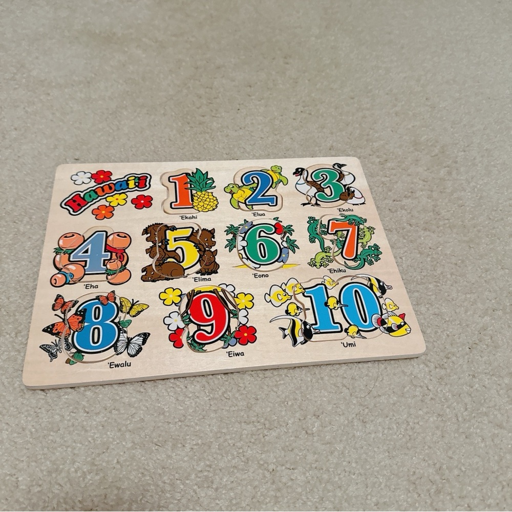 Colorful Wooden Number Puzzle for Kids